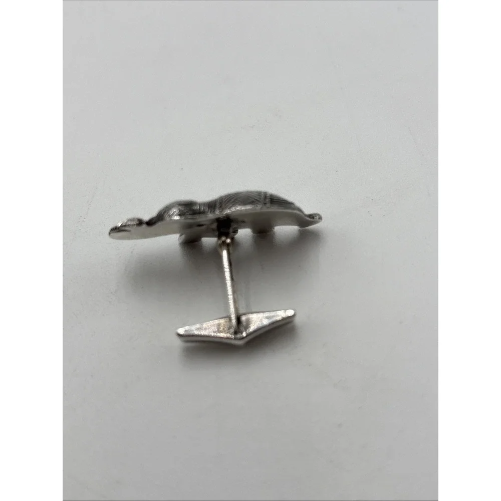 Sterling Silver 925 Cuff Link Indian Elephant 1 Inch Wide Only One Not A Pair‎